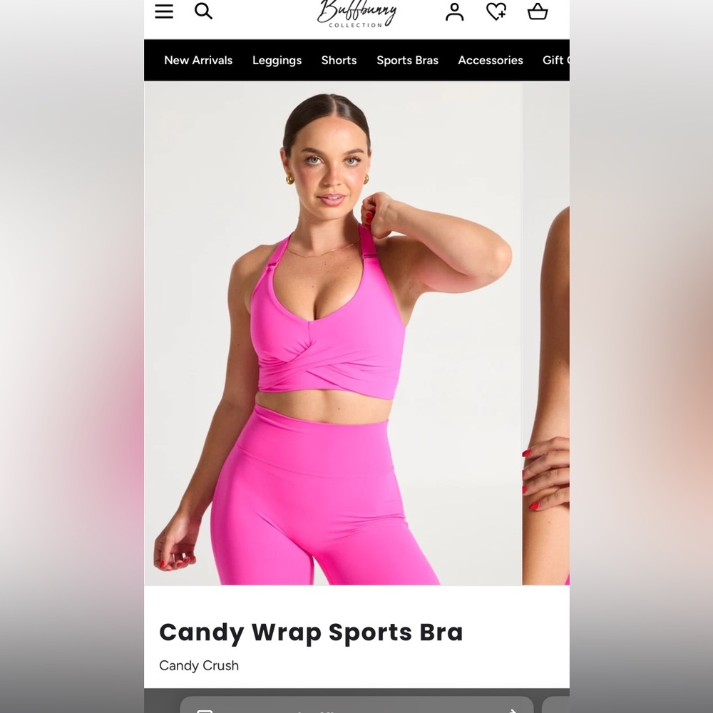 NWT Buffbunny Candy Wrap Sports Bra and leggings - Pink